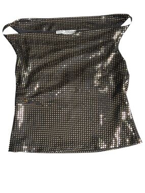 Vintage 90s Y2K necessary objects boatneck top metallic gold dots small